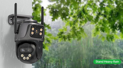 6K 9MP HD IP Camera Outdoor Three-Lens External WiFi Camera 4K/2K Dual Screen Security PTZ Cam Auto Tracking Surveillance iCSee