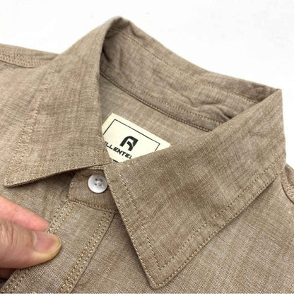 Sold Color Mens Cotton Linen Shirts Harajuku Casual Simple Comfortable Long Sleeve Loose Buttons Blouses Shirt With Chest Pocket