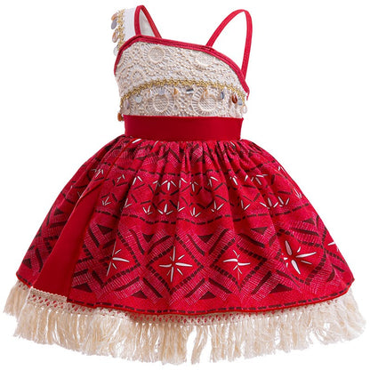 Girls Halloween Cosplay Moana Dress Ocean Adventure Role Play Costume Vaiana Princess Boys Maui Costume Vestidos Party Dress