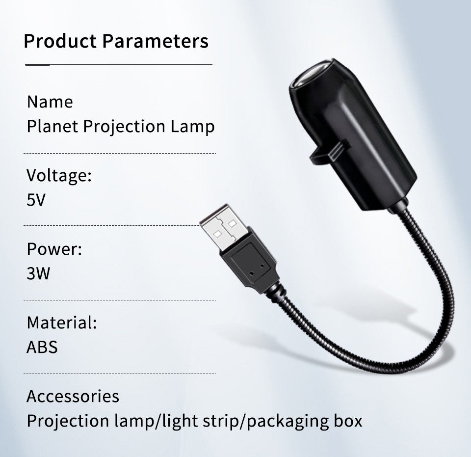 Projection Light 5V USB Direct Insertion Planet Christmas/Halloween Theme Replacement Light Ceiling Projection Light For bedroom