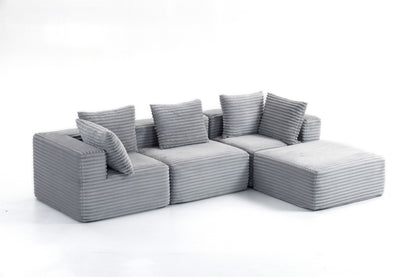 Sectional boneless Couch with L-Shape Chaise,Modern Modular sleeper Sofa with Deep Seat, Upholstered Couches for Room
