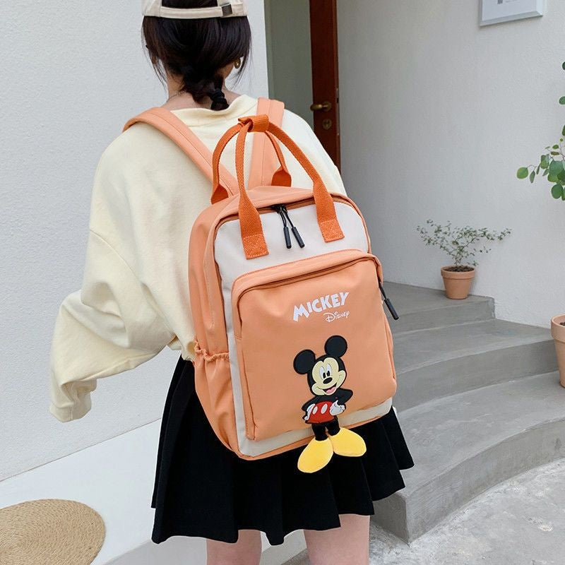 Disney Mickey Mouse Backpack for Kids Cute Cartoon Fashionable Backpack for Students Travel Bag Birthday Gift for Children
