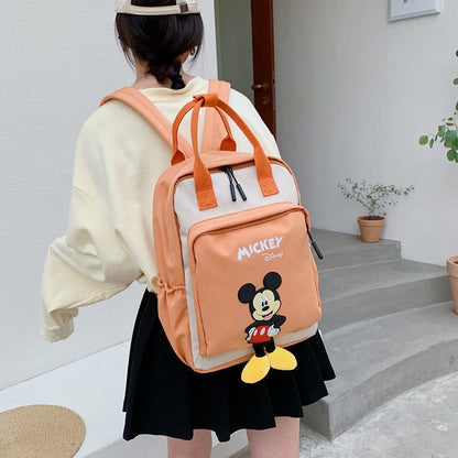 Disney Mickey Mouse Backpack for Kids Cute Cartoon Fashionable Backpack for Students Travel Bag Birthday Gift for Children