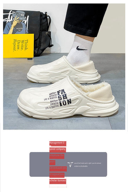 Winter Warm Sandals Women&Men Shoes Indoor Outdoor Slides Cotton Pantoffels Casual Clogs Fur Easy On Off House Floor Slippers