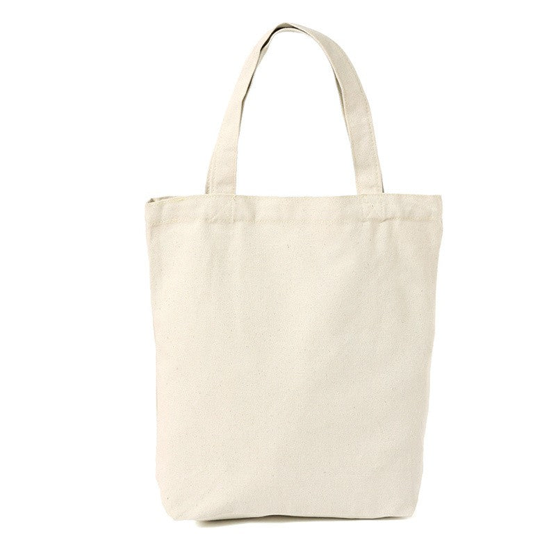 Large Capacity Canvas Shopping Bags Folding Eco-Friendly Cotton Tote Bags Reusable DIY Shoulder Bag Grocery Handbag Beige White