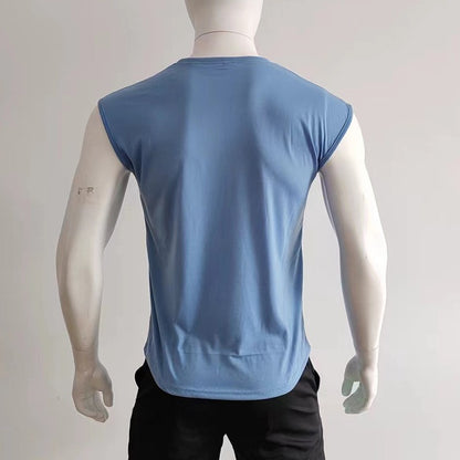 Summer Men's Mesh Gym Vest Quick Dry Loose Fitness Exercise Wide shoulder Sports Sleeveless Shirt Bodybuilding Tank Top