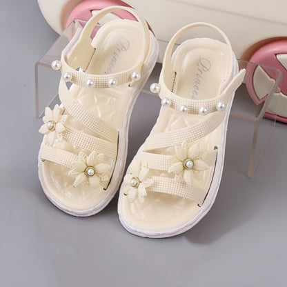 2025 brand-new eco-friendly material girls' sandals, summer fashion, elegant and versatile, children's princess shoes, summer st