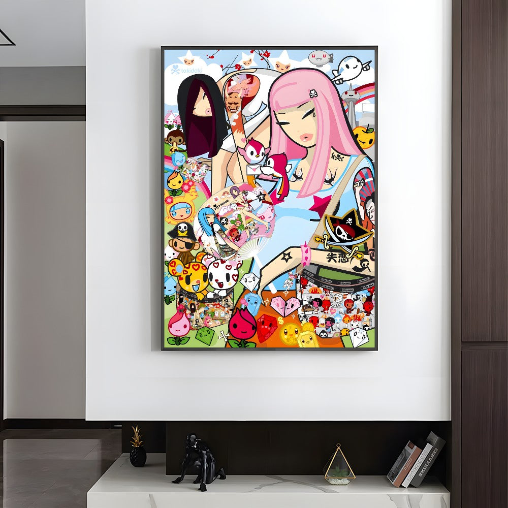 Cartoon Art Kawaii townTokidokiinside Poster HD art sticky wall waterproof home living room bedroom bar aesthetic decoration