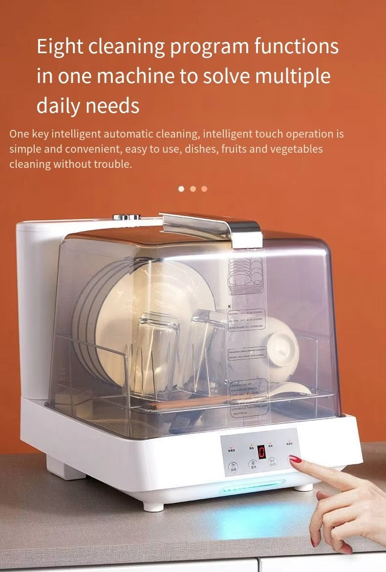 See-through Dishwasher Countertop Home Portable Smart Industrial Automatic Desktop High Temperature Modern Glass