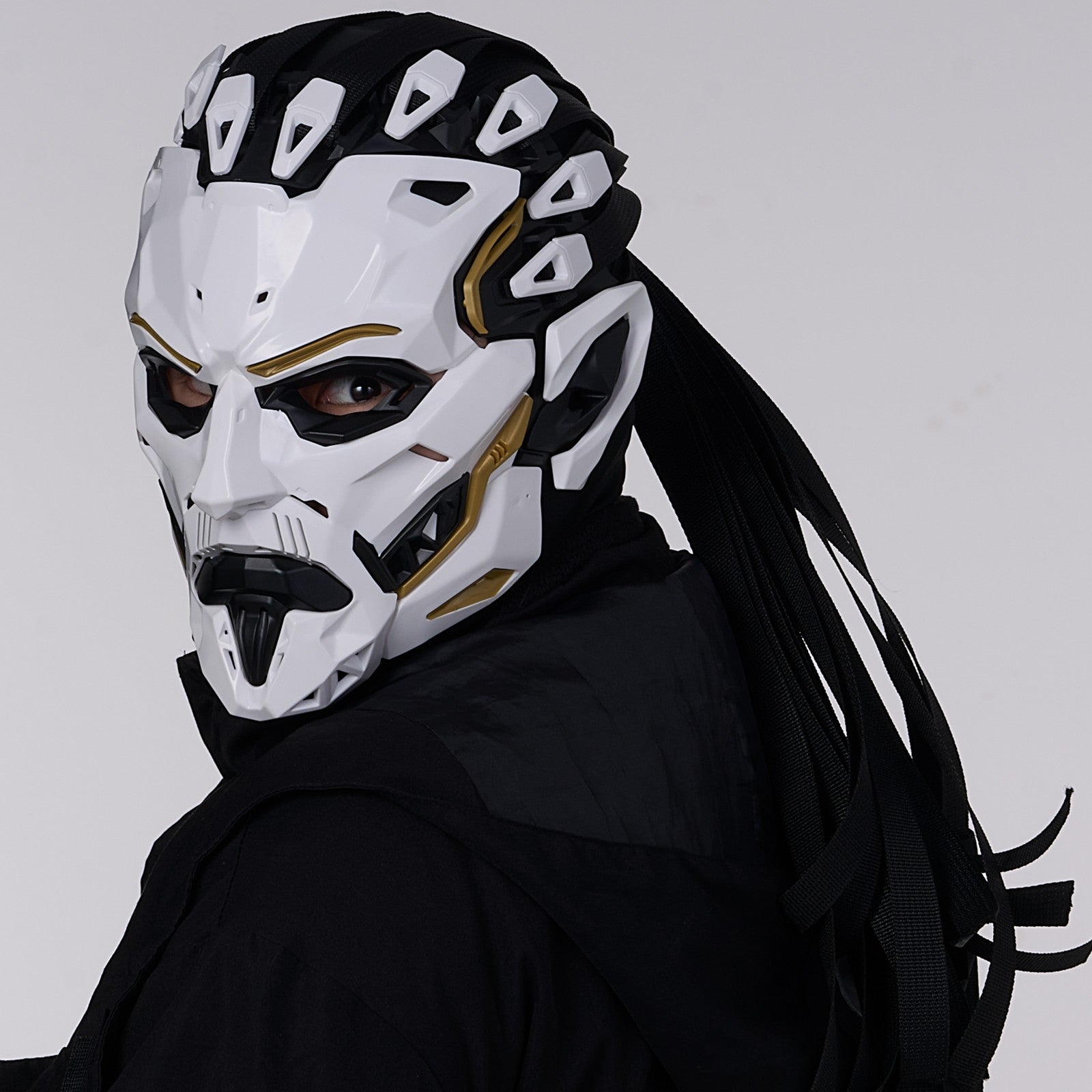 JAUPTO Punk Witcher Mask Halloween Costume Prop Face Mask for Parties Quality Assurance Cosplay Accessory