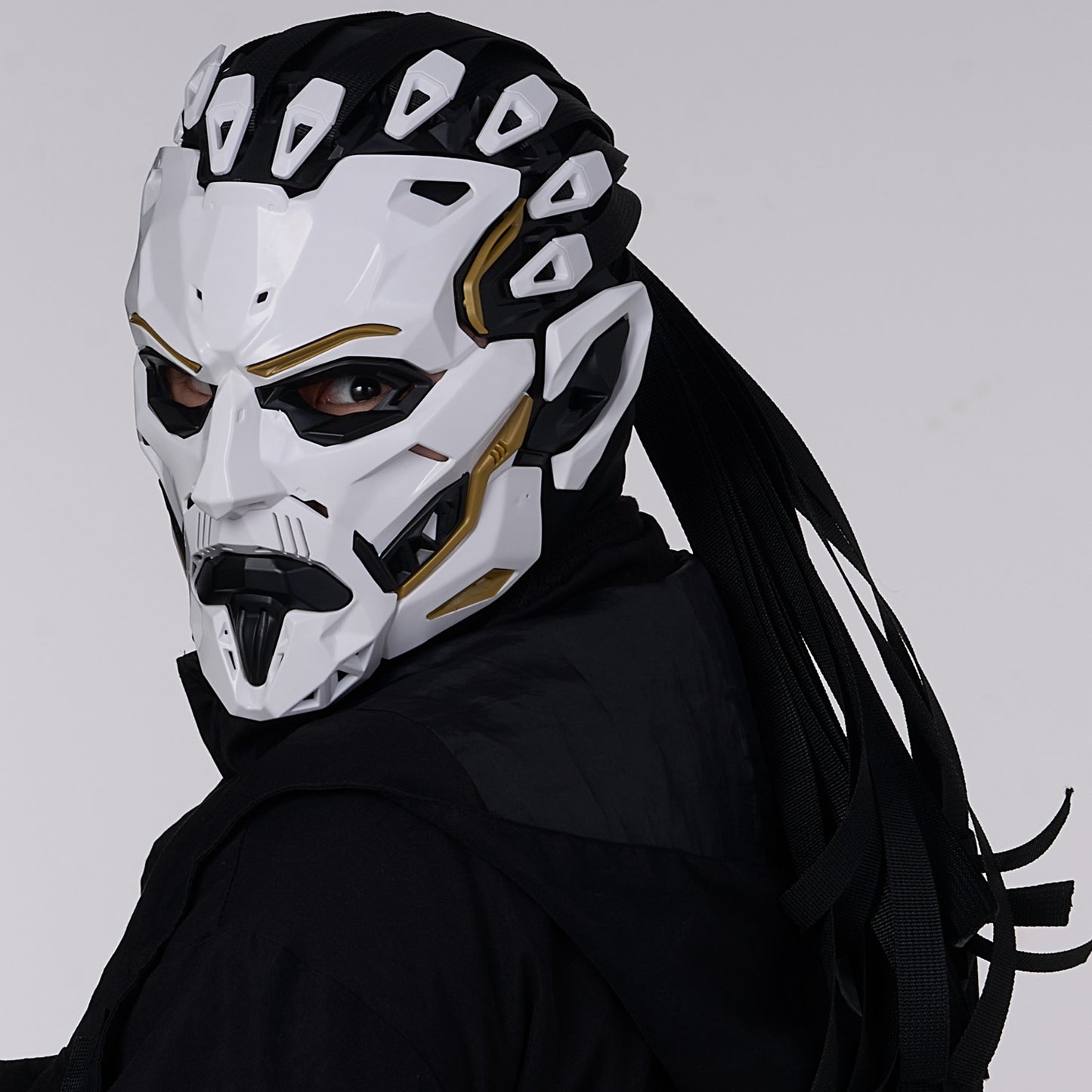 JAUPTO Punk Witcher Mask Halloween Costume Prop Face Mask for Parties Quality Assurance Cosplay Accessory
