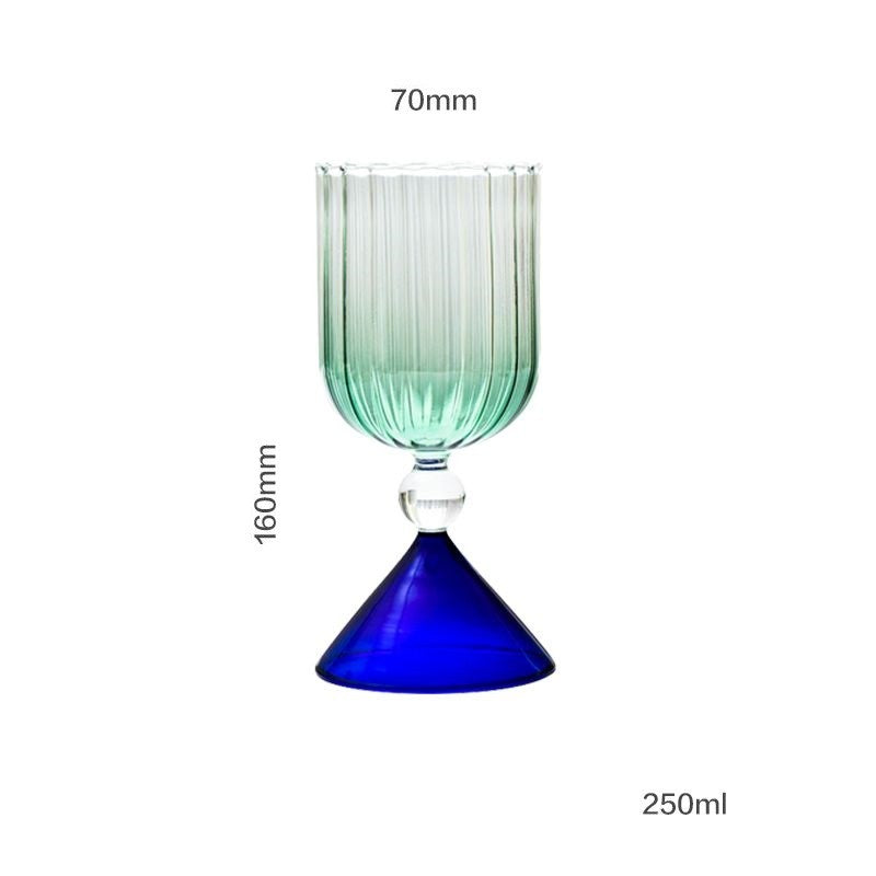 Taças de Coquetel Estilo Onda com Efeito Duas Cores Criativas Verde Azul Âmbar Roxo para Martini Mojito Champagne Margarita