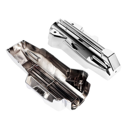 Capas Protetoras de Bengala Dianteira Inferior de Motocicleta Pretas em Plástico ABS para Harley Touring Electra Street Road Glide King FLHR FLTRX FLHX 2014-2022