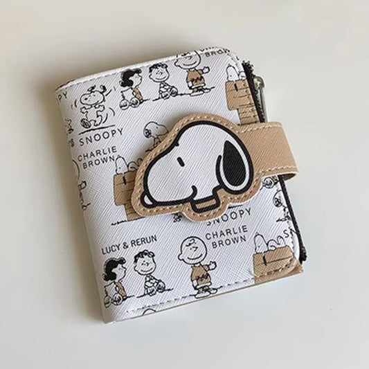 Snoopy Purse Anime Cartoon Short Coin Wallet High Value Cute Zipper Student  ID Holders Multi Slot Bag Women Men Birthday Gifts