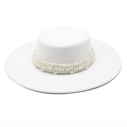 CHAPÉU FEMININO Chapéu Coco Chapéu Fedora Para Mulheres Chapéu Branco Plano Cinto De Luxo Senhoras Chapéu De Casamento Chapéus Fedora Outono Inverno ?????