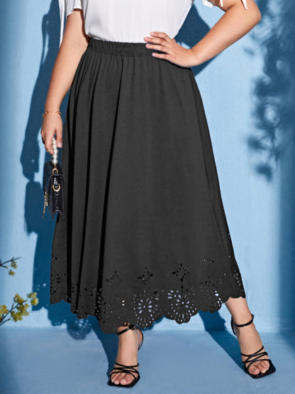 New autumn 2024 plus size women's skirt with gentle, elegant and temperament style, slit design and solid color.