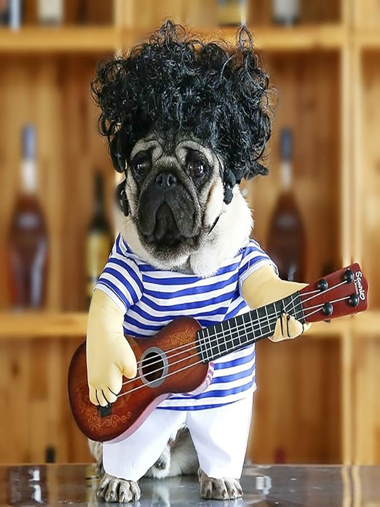 Fantasia de Guitarra para Pets, Fantasias de Cachorro, Gato, Halloween, Natal, Fantasia de Guitarrista Explosivo para Festa, Roupa Engraçada