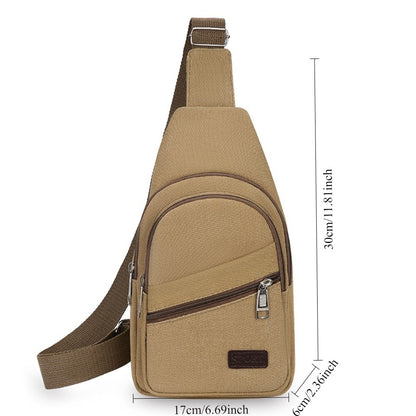 Men's Canvas Crossbody Bag Wear-resistant Outdoor Shoulder Messenger Bag for Travel Sports Daily Casual Durable