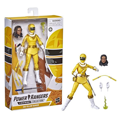 Power Rangers Lightning Collection Ranger Zeo Amarelo, Ranger Fantasma do Espaço, Ranger Rosa Dino Charge, Ranger Verde - Bonecos de Ação