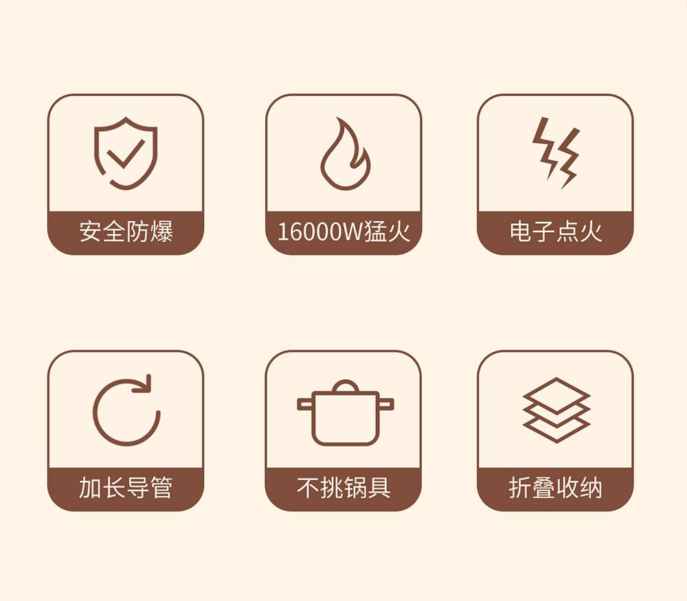 BRS-201A Five-core Fire Stove, Cassette Butane Liquefaction Portable High-power Gas Stove with Electronic Igniter Split Cooktops