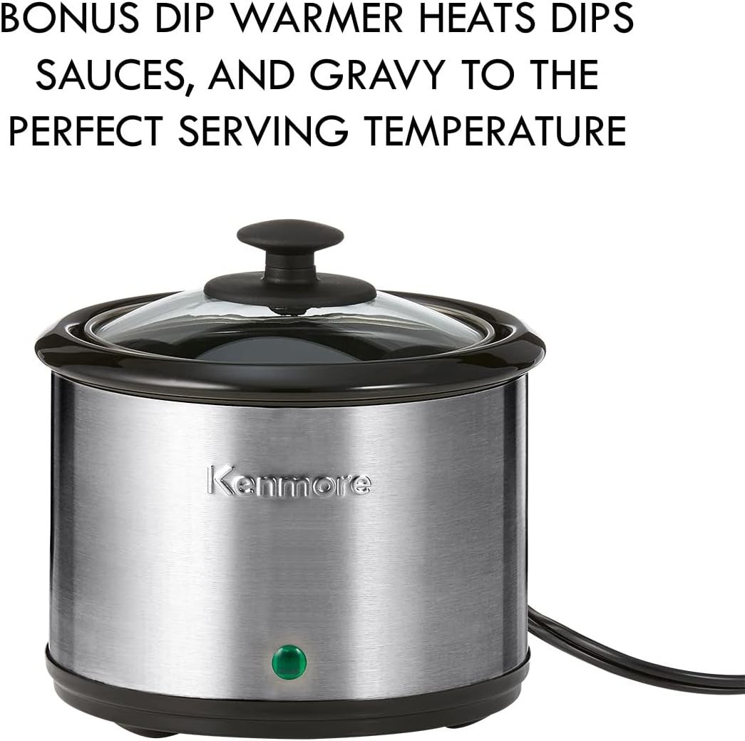 Panela Elétrica de Lenta Cocção Programável de Aço Inoxidável Kenmore 7 Litros para Arroz Aquecido e Cozido Sous Vide