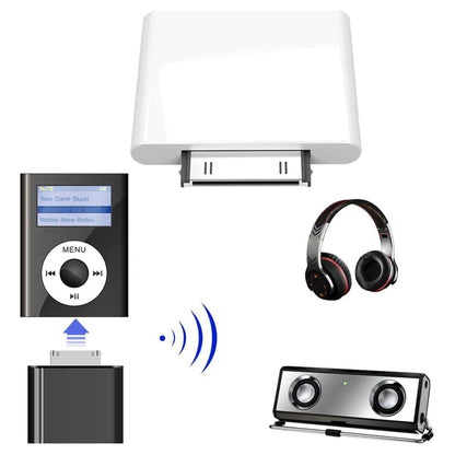 Transmissor de Áudio Bluetooth 4.1 de 30 Pinos Para Ipod Mini Ipod Classic Ipod Nano Touch (Branco)-A25R