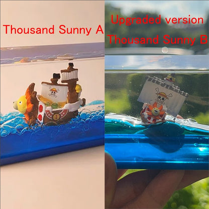 Garrafa Flutuante Feliz One Piece Thousand Sunny Barco Garrafa Flutuante Líquida Navio 3D Em Garrafa Barco Go Merry Decoração de Casa Presente Infantil