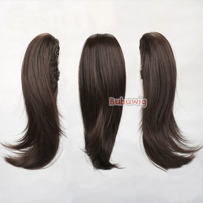 Bubuwig Cabelo Sintético 22 Cores 30cm Curto Liso Rabo de Cavalo Único Moda Anime Preto Vermelho Azul Perucas Cosplay Resistente ao Calor