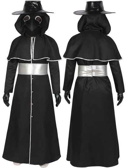 Medieval Robe Plague Doctor Cosplay Costume Bird Crow Long Mouth Mask Suit Monk Steampunk Priest Wizard Halloween Party Cloak
