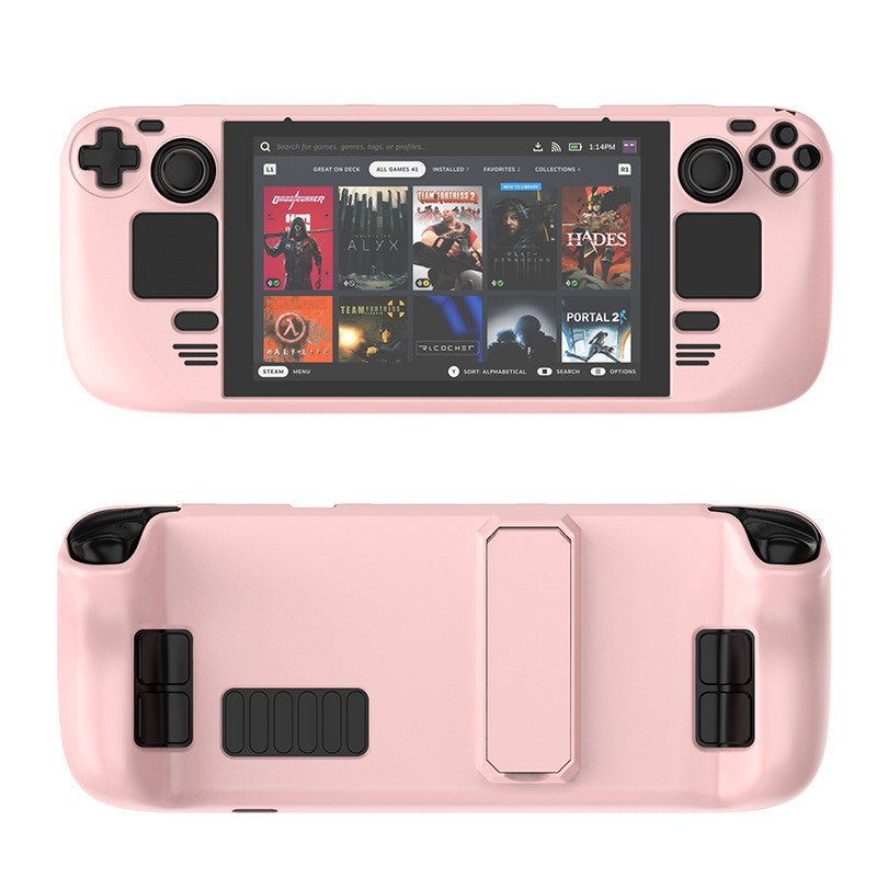 (Hot Stock) New Colorful Protective Case For Steam Deck OLed Game Console Protective Cover ,For Steam Deck Shell with Bracket