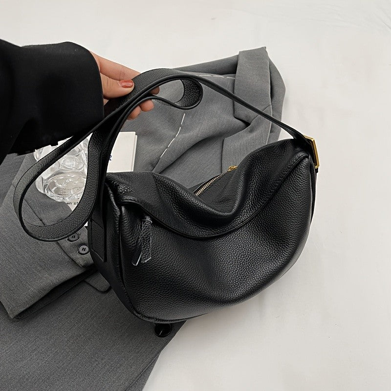 Fashionable retro new leather bag, women's dumpling bag, shoulder bag, crossbody bag, trendy and versatile soft leather bag