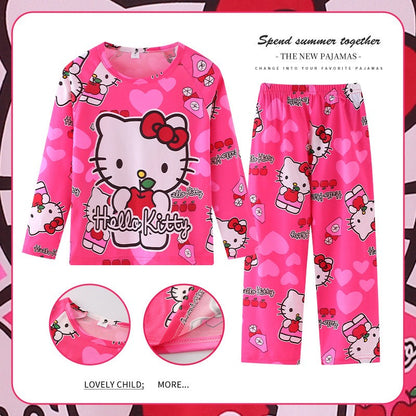 New Pajama Boys Girls Pajamas Stitch Clothing Sets Kids Long Sleeve +Pant 2Piece Children Home Clothing Girl Nightgown