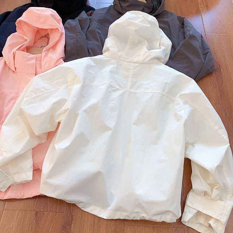 Mumaroho 2025 Autumn Winter Women Windbreaker Jacket Windproof Solid Long Sleeve Outdoor Sport Hooded Thin Coat Jacket For Women