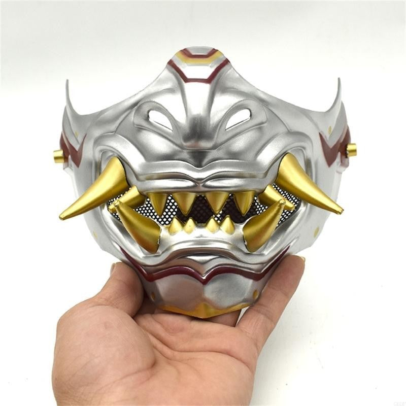Devil Samurais Mask Halloween Cosplay Mask Half Face Mask Masquerade Mask Party Mask Japanese Mask for Carnivals