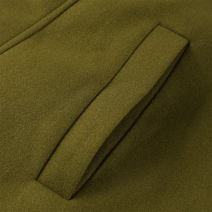 Woolen Solid Women Coat Fashion Belt Patchwork Lace Up Full Sleeve Lapel Lady Jacket 2025 Autumn Winter Female Loose Streetwear