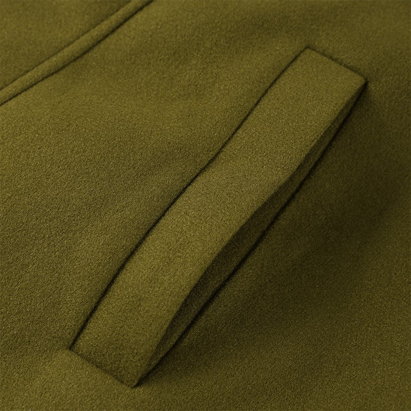 Woolen Solid Women Coat Fashion Belt Patchwork Lace Up Full Sleeve Lapel Lady Jacket 2025 Autumn Winter Female Loose Streetwear