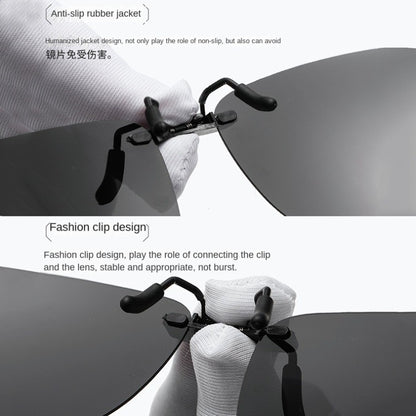 Square Clip on Sunglasses Women Polarized Black Lens UV400 Night Vision Driving Men Goggles Clips Anti Glare Vintage Glasses