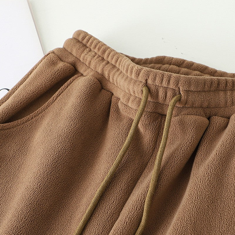 Winter Pants Women Unisex Loose Wide Leg Sweatpants High Waist Drawstring Comfortable Straight Baggy Sweatpants