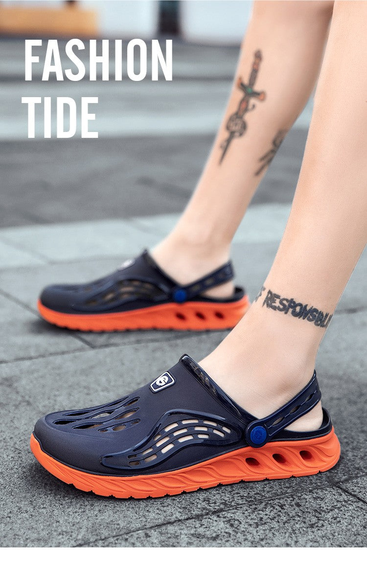 2023 Summer Beach Sandals Non-Slip Breathable Men's EVA Clogs Sandals Trendy Garden Holes Shoes Men Flip Flops
