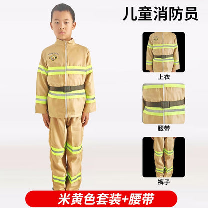 Children's Firefighter Performance Costume Kids Sets Boys and Girls Cosplay Fireman Clothes Festival Stage Show Clothes