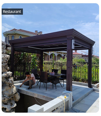 Outdoor Garden Gazebo Sun Room Waterproof Aluminum Pavillion 4x3 3x6 Electric Metal Louvred Pergola Bioclimatica roof Customized