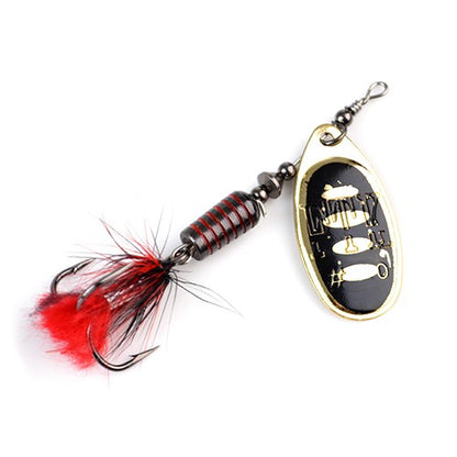 Isca de Pesca FTK Spinner Bait Colher 1pc Pena Isca para Água Salgada Acessórios Anzol Triplo Metal Isca Dura Wobblers Tackle