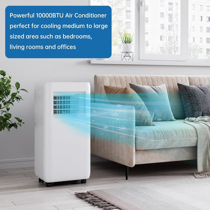 10,000 BTU Portable Air Conditioner,3 in 1 Garage AC Unit w/ Fan/Dehumidifier/Cools,24H Timer,Remote Control for Badroom Office