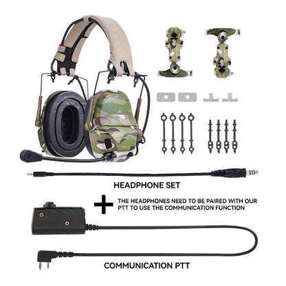 GEN 6 Tactical Headset Hunting Shooting Noise Reduction Headset for OPS Core ARC and Wendy M-LOK Helmet Head Mounted 2 in 1