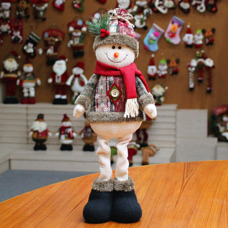 Christmas Dolls Tree Decor Standing Santa, Snowman and Reindeer Figurines  for Home Decor Birthday Gifts Merry Christmas
