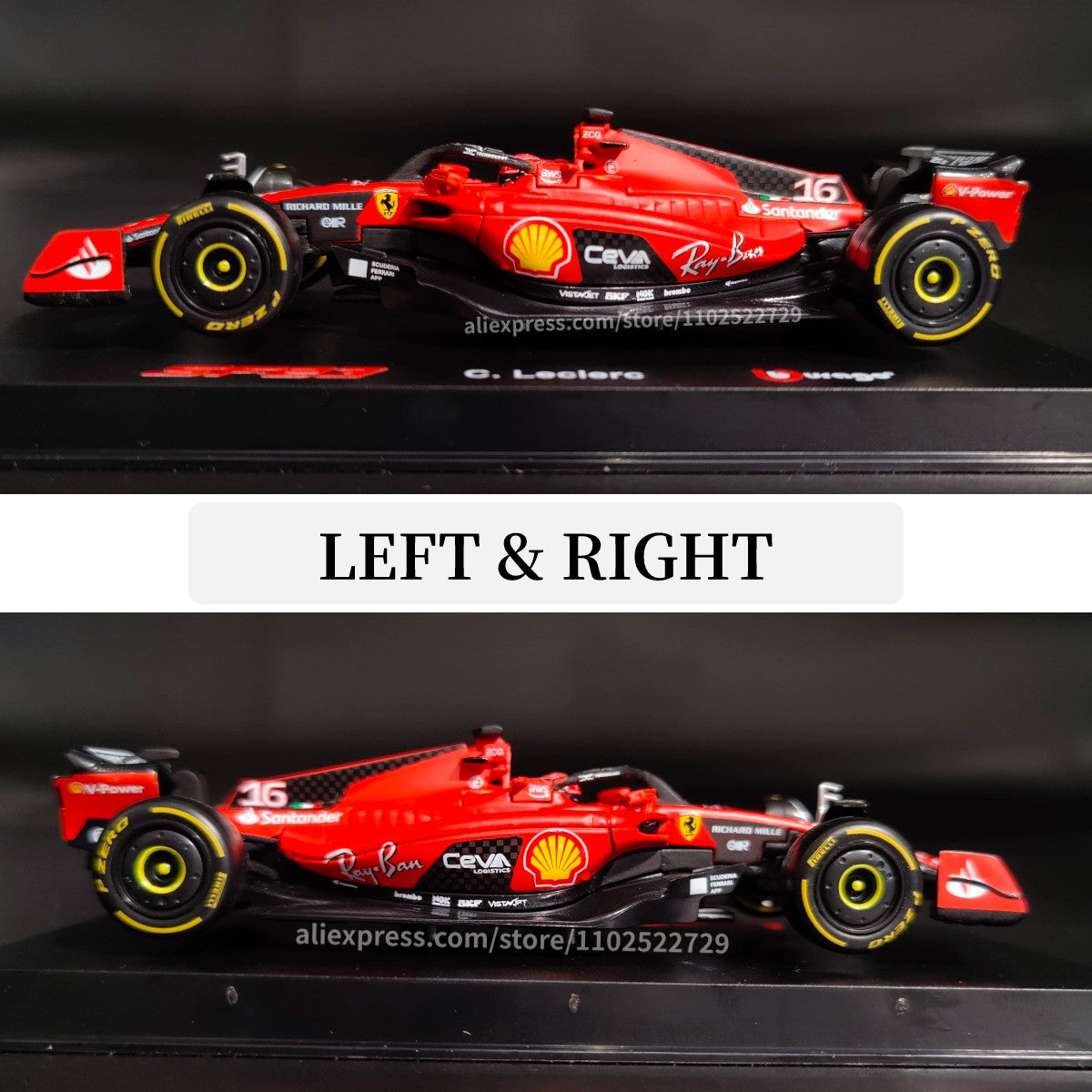 Bburago Ferrari SF23 Modelo de Carro F1 com Vitrine, Minha de Colecionador em Escala 1:43 de Carro de Corrida de Fórmula 1, Brinquedo de Figura Decorativa