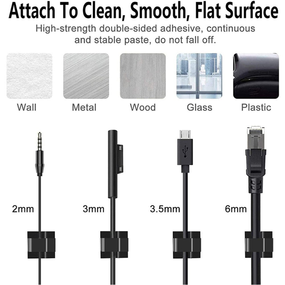 10/50 PEÇAS Clipe de Gerenciamento de Cabos Guia de Linha Protetor de Arranjo de Fios Fixadores Suporte de Fio Suporte de Enrolador de Cabo Casa