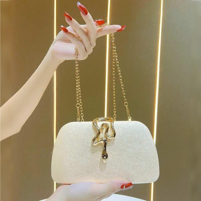 Women’s Luxury Glitter Snake Lock Clutch Elegant Evening Bag Shiny Envelope Bag Handbags Wedding Banquet Party Dress with Chain