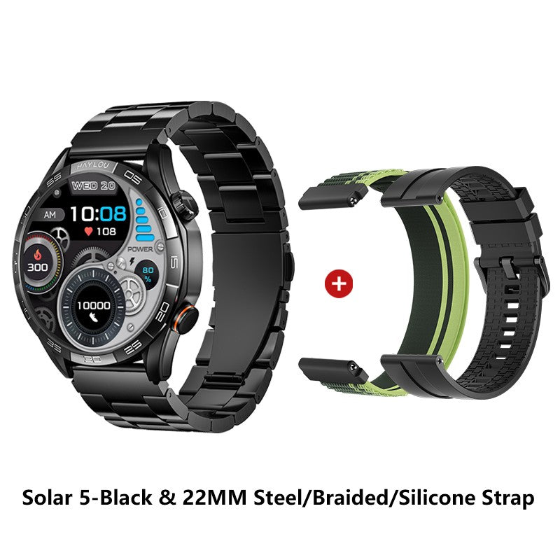 Smartwatch HAYLOU Solar 5 com Chamada de Voz, Tela AMOLED de 1,58'', 60Hz, Monitoramento de Saúde 24 Horas, Smartwatch Esportivo para Homens