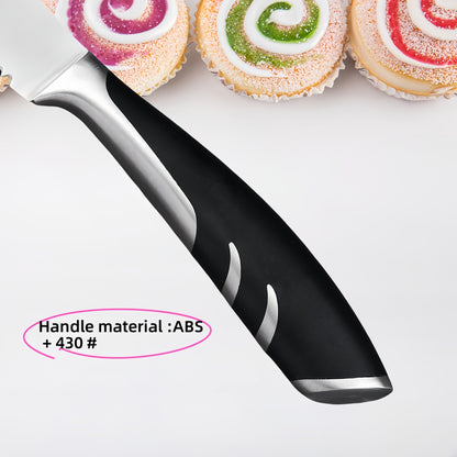 6-Piece Steak Knife Block Set High Carbon Stainless Steel Table Knife And Table Fork Set Double Forged Full Handle Dinner Knife